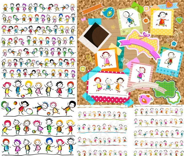 舞蹈小人插图ai矢量模版下载