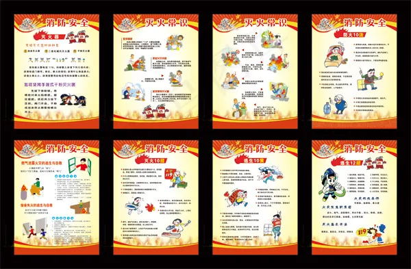 消防知识展板(11417X7480(DPI:200))psd模版下载