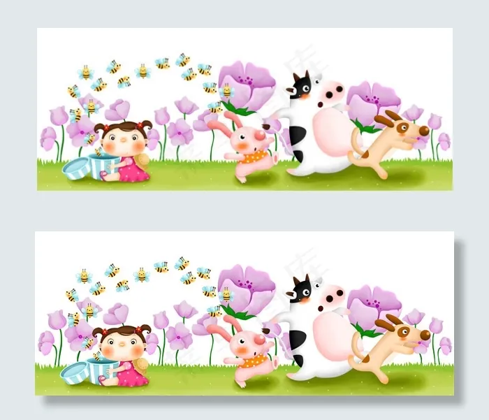 六一卡通背景psd模版下载