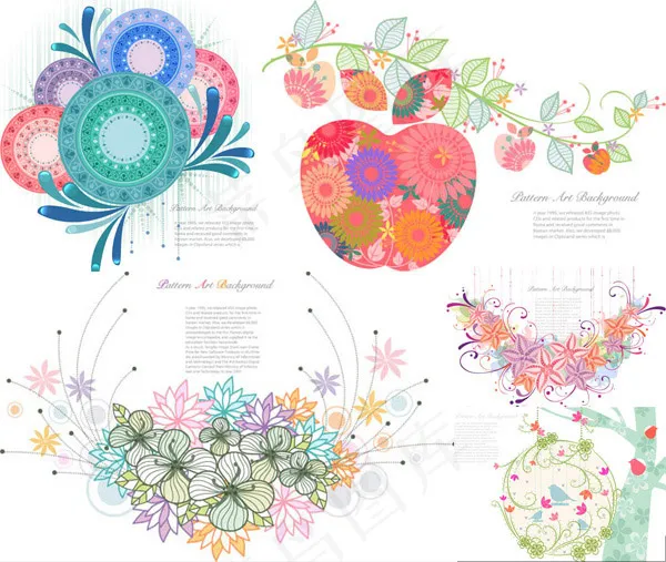花朵藤蔓图案插画