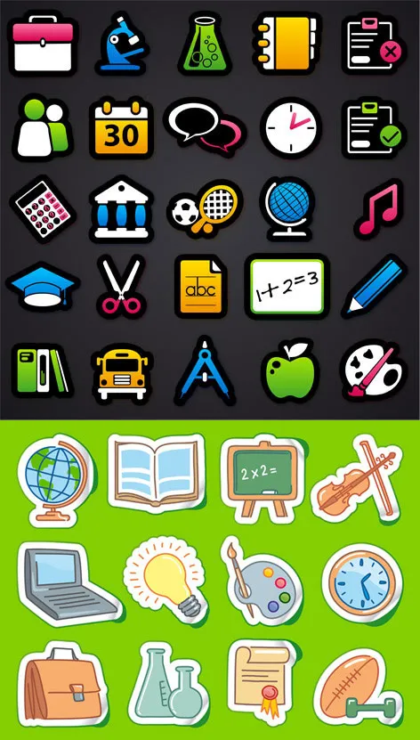 卡通绘画图标,免抠元素ai矢量模版下载