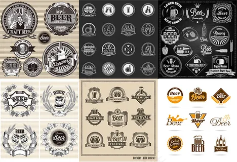酒庄啤酒标签,免抠元素