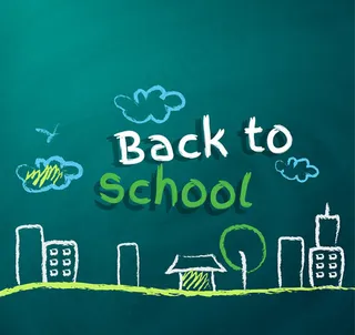 返校粉笔画矢量