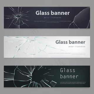 碎裂玻璃横幅背景