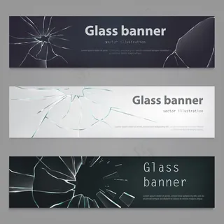 碎裂玻璃横幅背景