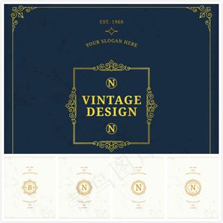 花纹边框装饰字母