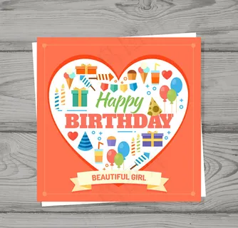 爱心生日祝福卡