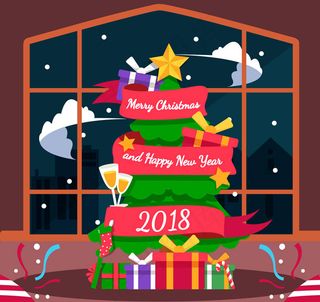 客厅彩色圣诞树