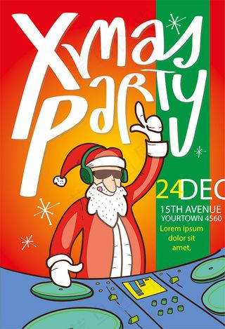 卡通圣诞派对海报