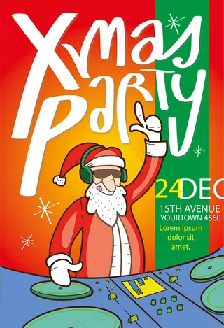 卡通圣诞派对海报