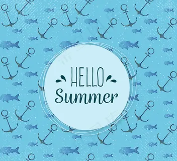 夏季海洋元素无缝背景