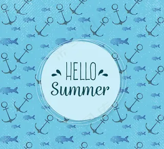 夏季海洋元素无缝背景