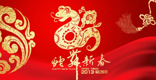 2013剪纸蛇形海报psd模版下载