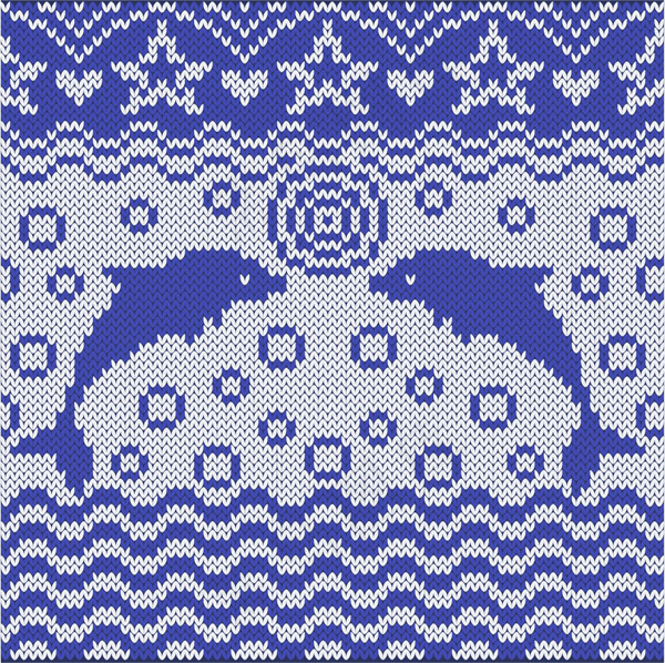 海豚针织图案背景