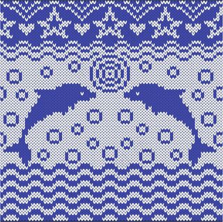 海豚针织图案背景