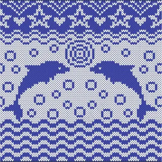 海豚针织图案背景