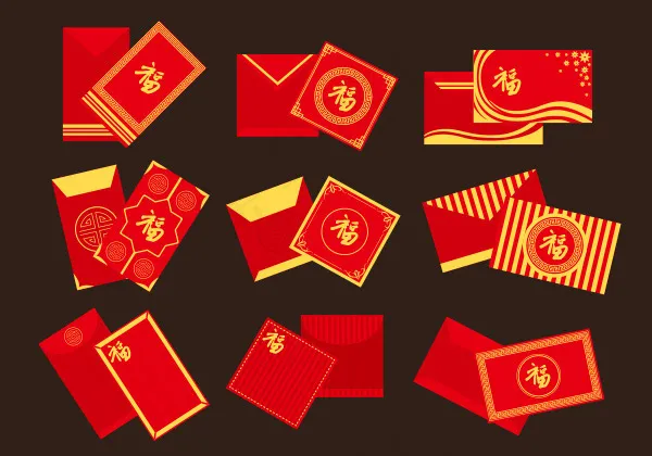 喜庆的红包ai矢量模版下载