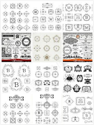 欧式字母花纹边