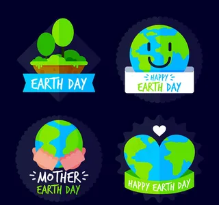 世界地球日标签