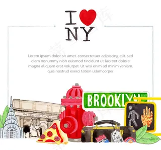 环球旅行元素插画