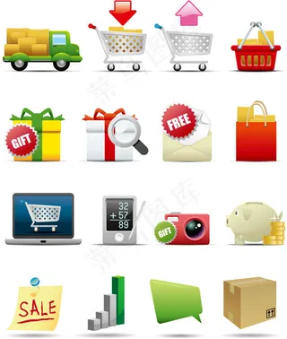 质感购物图标,免抠元素