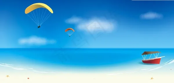海边风光矢量eps,ai矢量模版下载