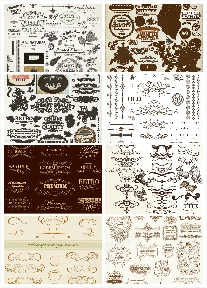 古典欧式花纹eps,ai矢量模版下载