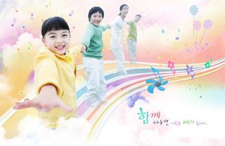 手拉手的幸福家庭