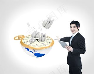 管理商务人物,背景元素