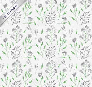 紫色花卉无缝背景