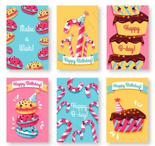 甜点生日卡片
