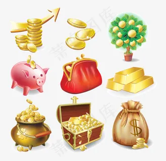 金币图标矢量,免抠元素 金币图标矢量,免抠元素