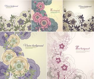 淡雅花朵纹样背景,背景元素