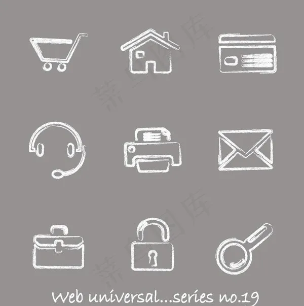 手绘网页图标,免抠元素