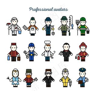 卡通职业人物矢量