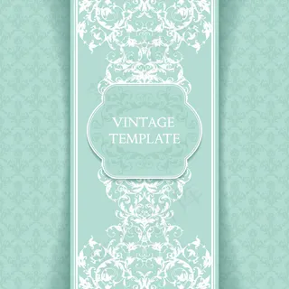 清新绿色花纹卡片