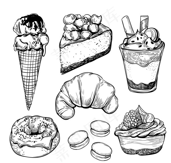 手绘甜点设计