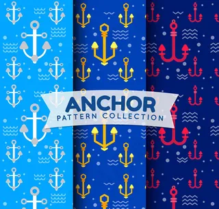 彩色船锚无缝背景