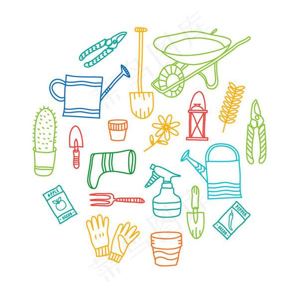 彩绘园艺工具