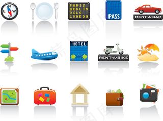 休闲旅游图标,免抠元素