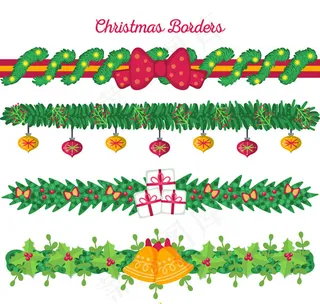 彩色圣诞节花边