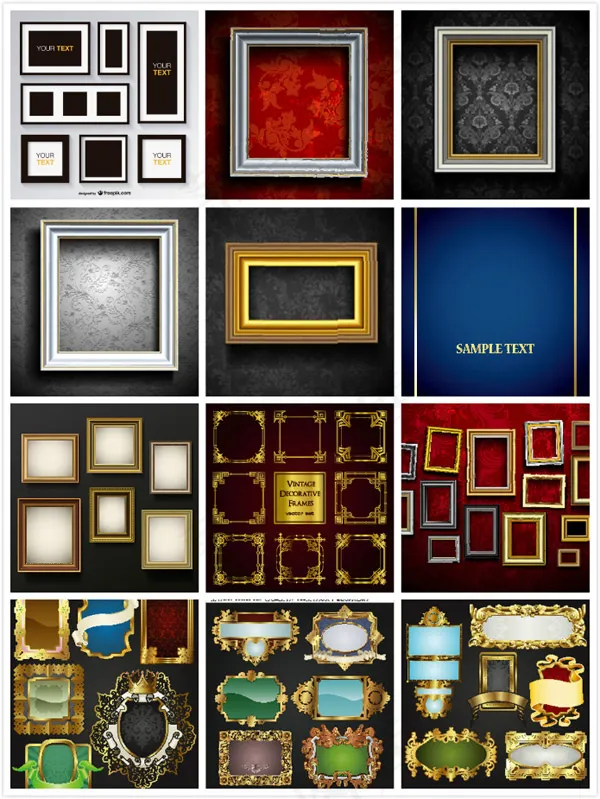 画框装饰画eps,ai矢量模版下载