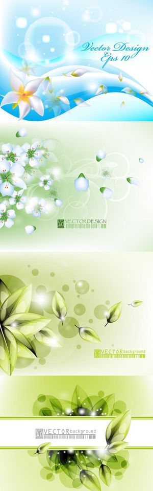 唯美花朵矢量图