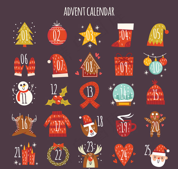 圣诞月月历设计