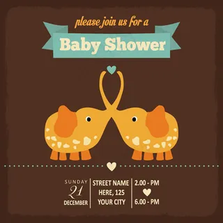 大象迎婴派对海报