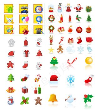 卡通圣诞图标,免抠元素