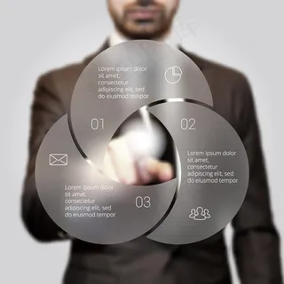 点击触控的商务男子,背景元素