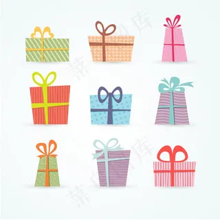 彩色礼盒矢量