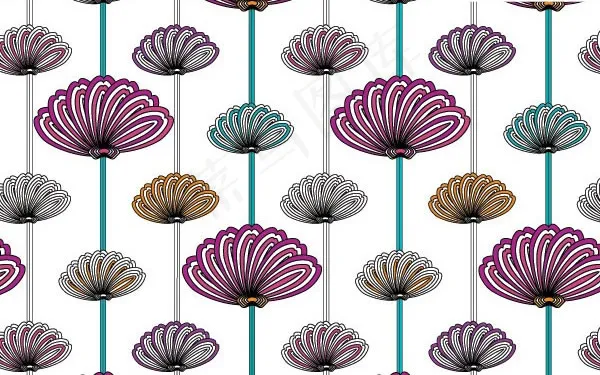 古典抽象花卉背景ai矢量模版下载