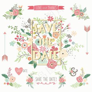 多彩花朵边框装饰